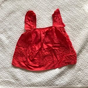 Zara Girls Red Eyelet Strappy Top
